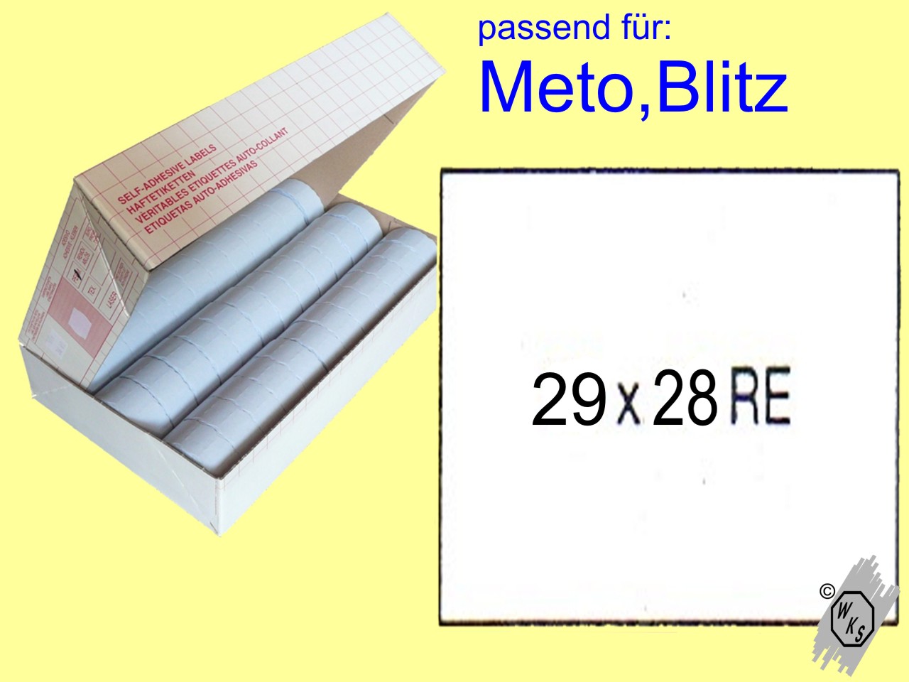 Etiketten 28x29 Rechteck Meto M5